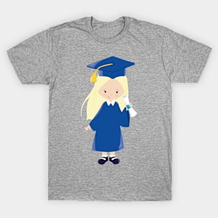 Cute Girl, Graduation Girl, Blonde Hair, Diploma T-Shirt